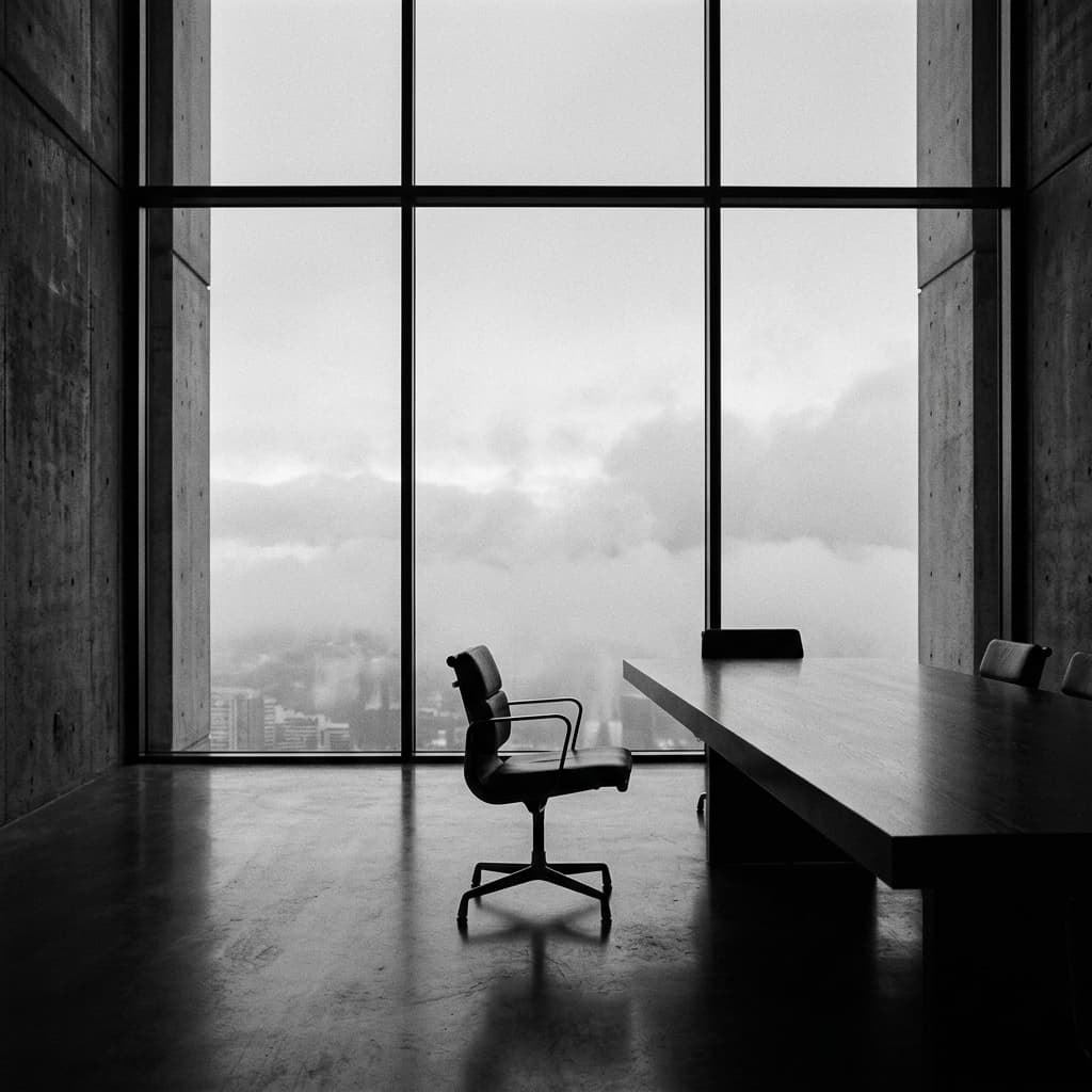 Oficina de dirección con vista a la ciudad
